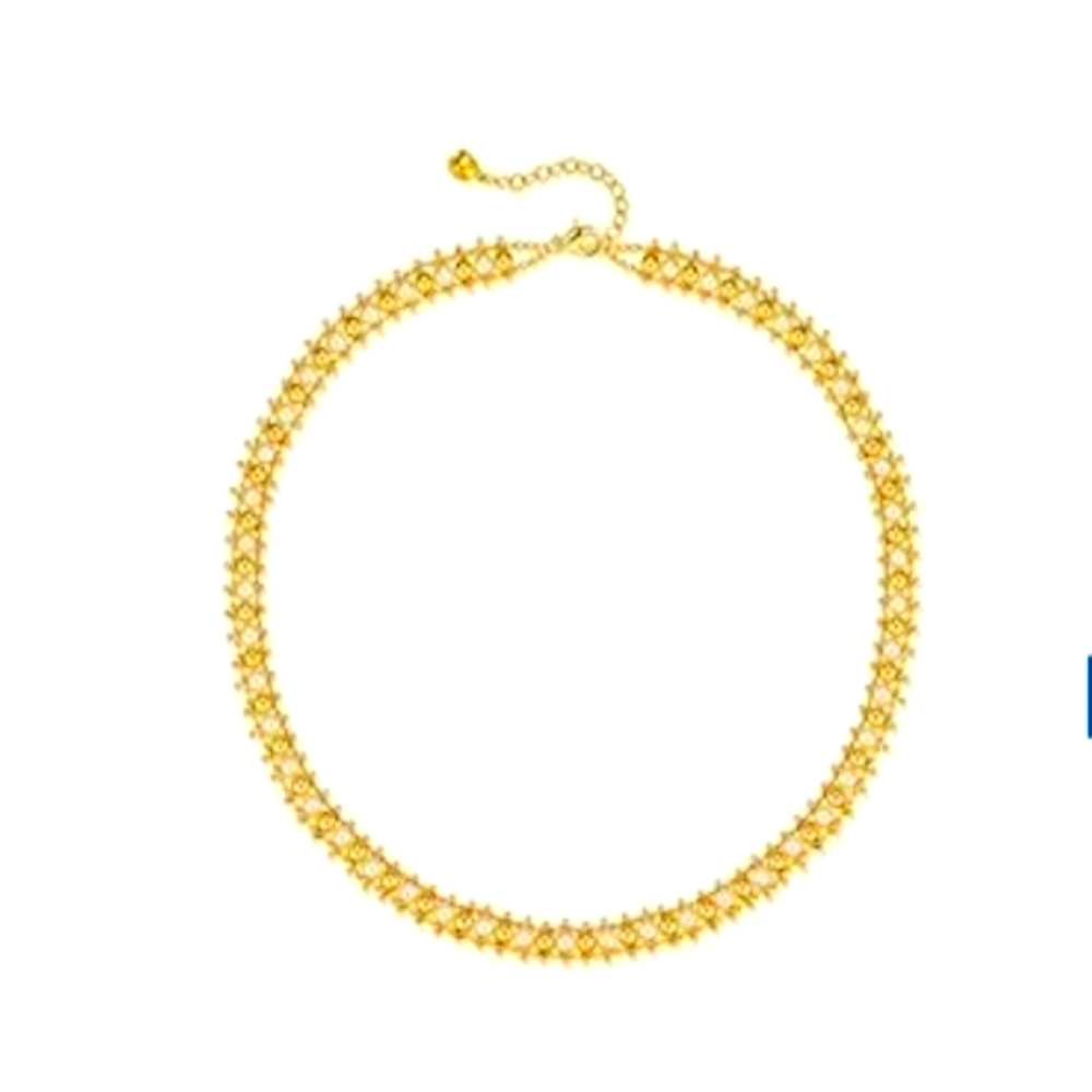 Elegant Gold Beads And Peral Necklace